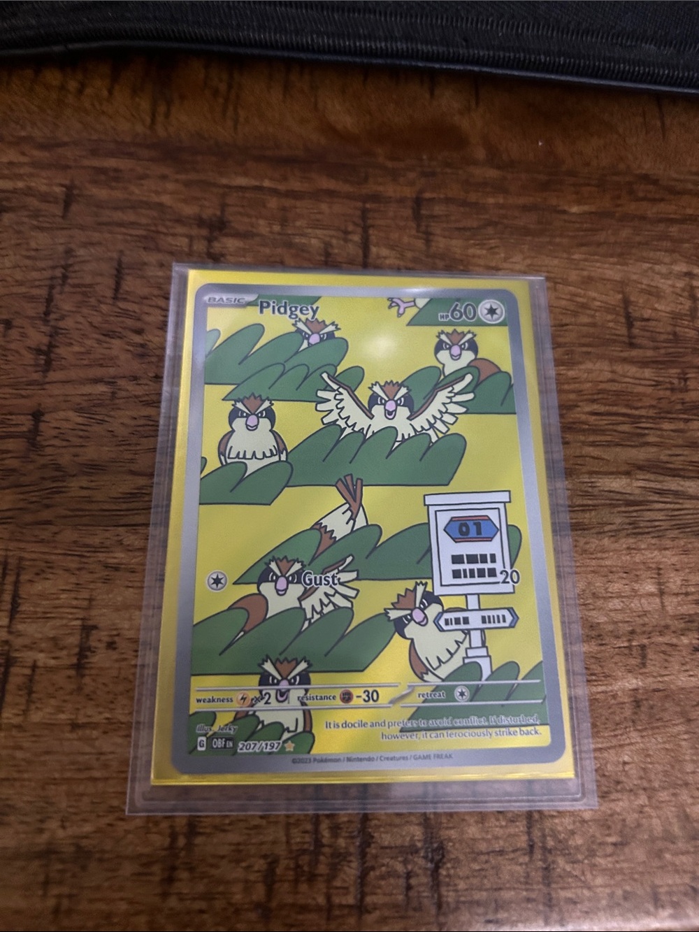 Pidgey Collectible Card - Yellow Green Artwork